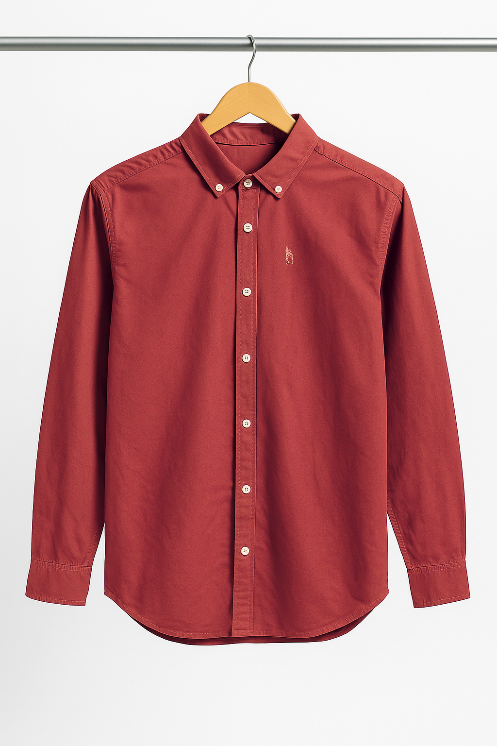 Maroon Button-Down Polo Shirt