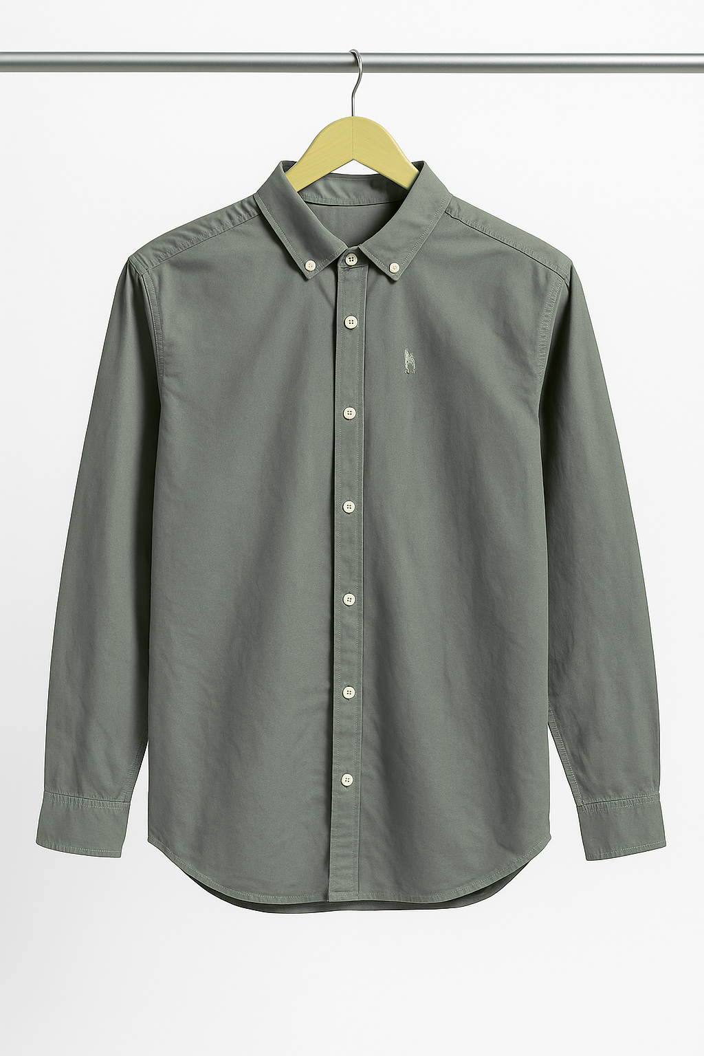 Olive Green Button-Down Polo Shirt