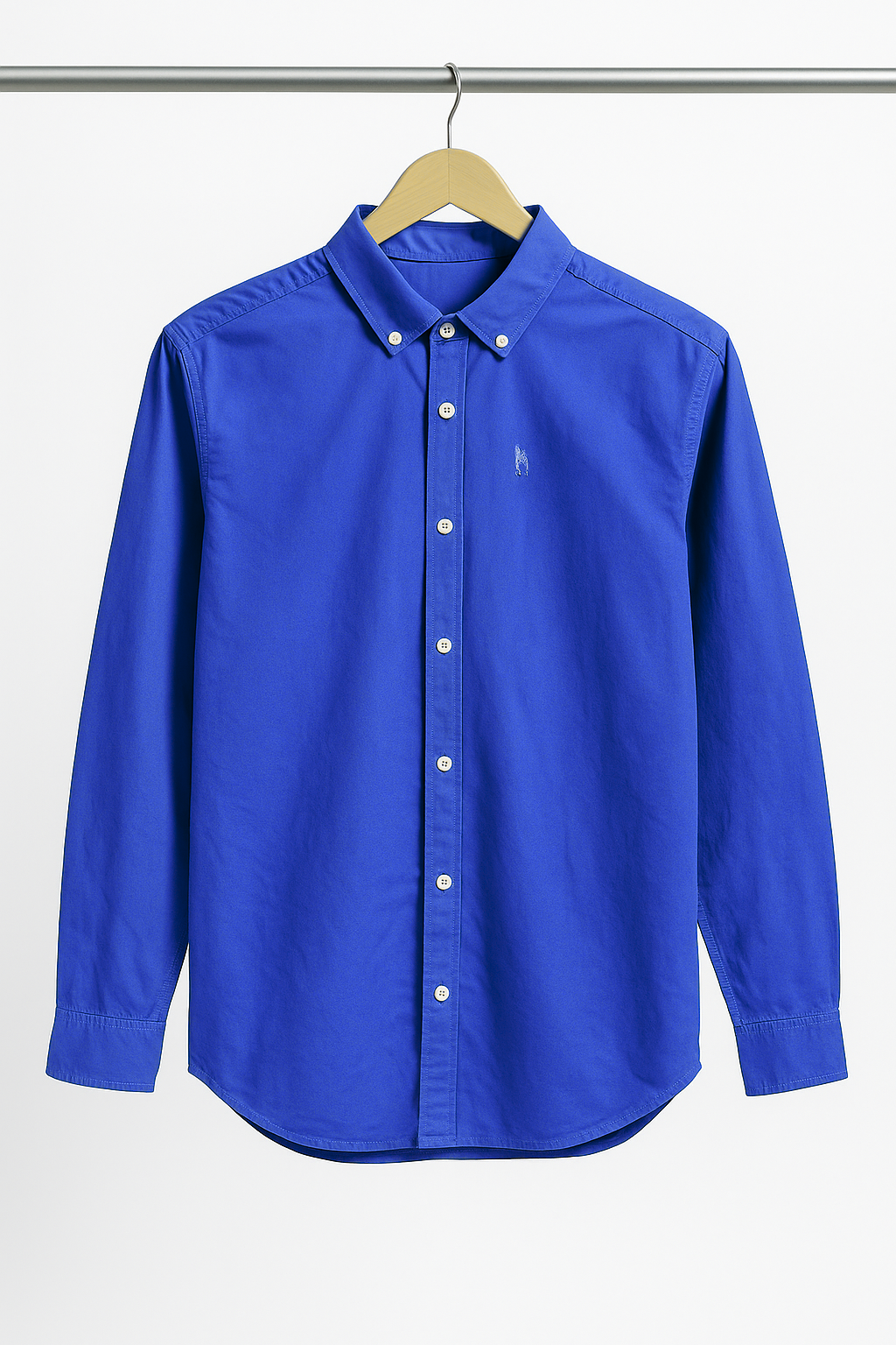 Royal Blue Button-Down Polo Shirt