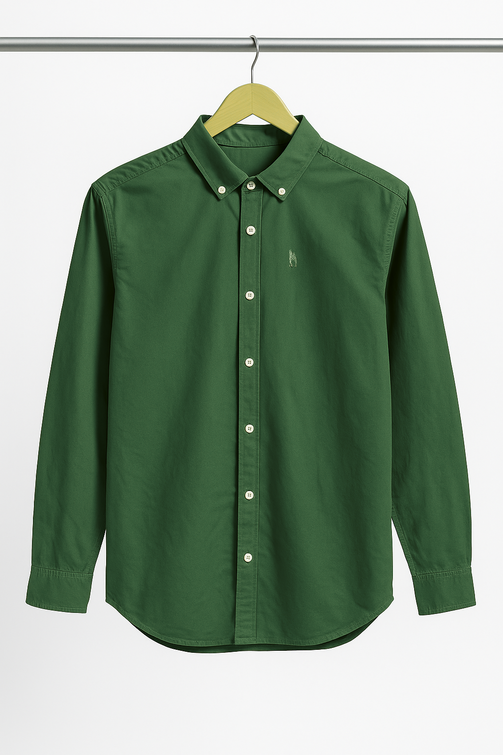Dark Green Button-Down Polo Shirt
