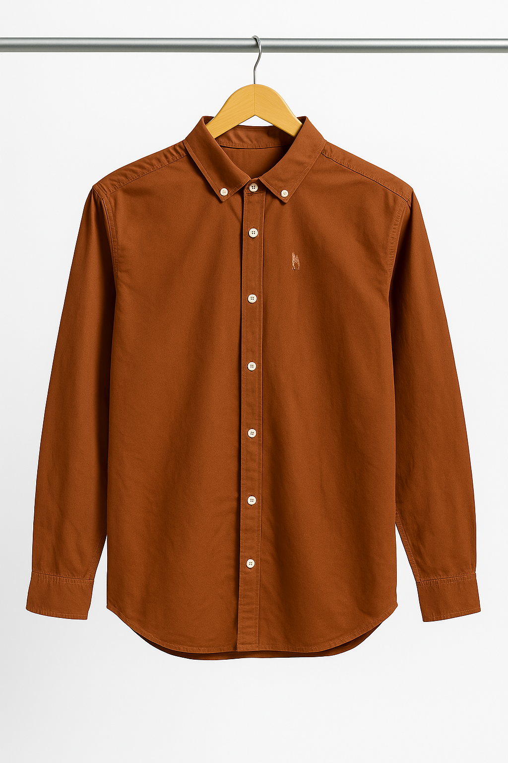 Brown Button-Down Polo Shirt