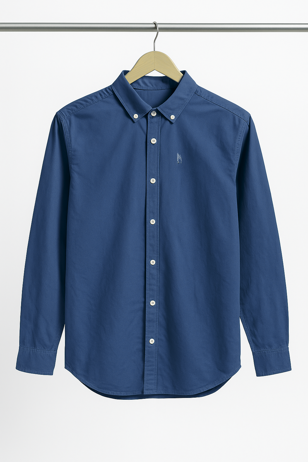 Navy Blue Button-Down Polo Shirt