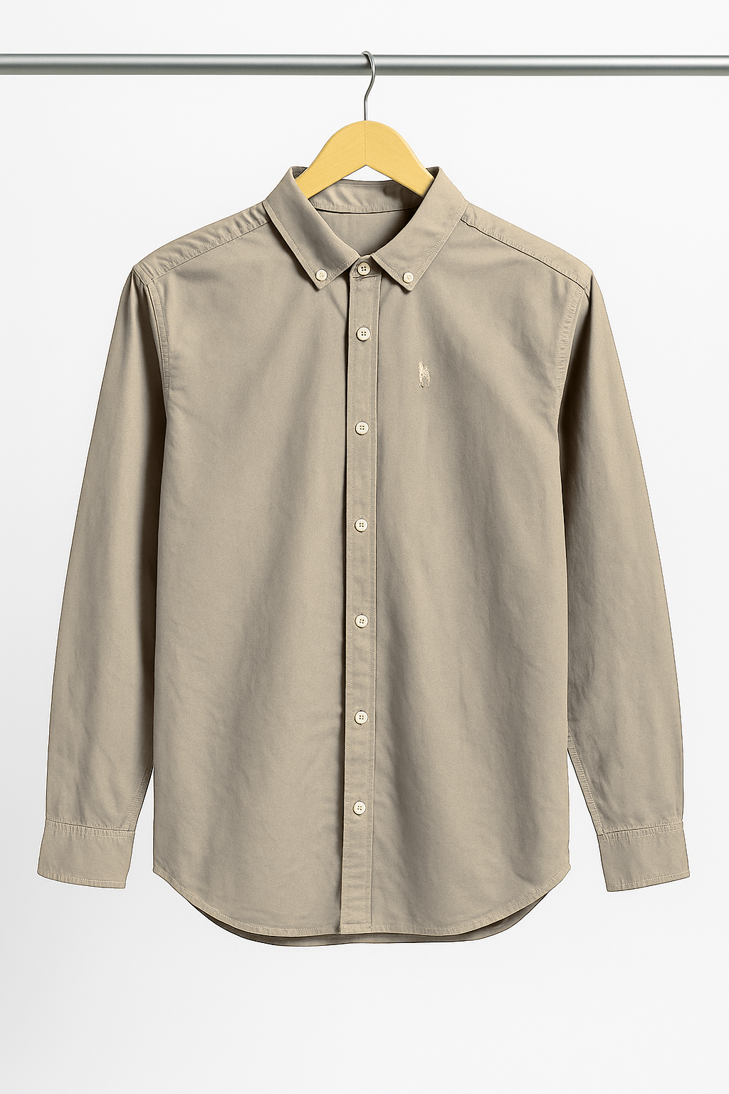 Chalk White Button-Down Polo Shirt