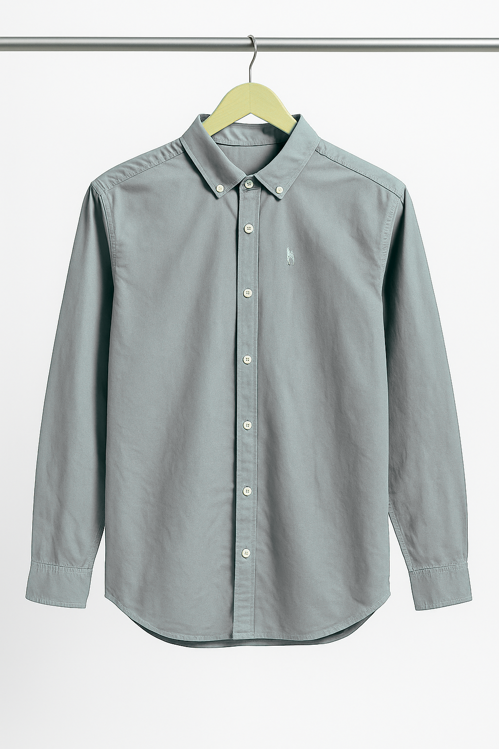 Mint Blue Button-Down Polo Shirt