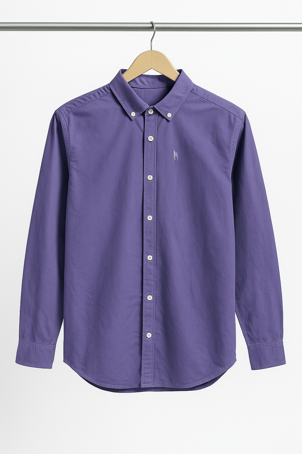 Purple Button-Down Polo Shirt