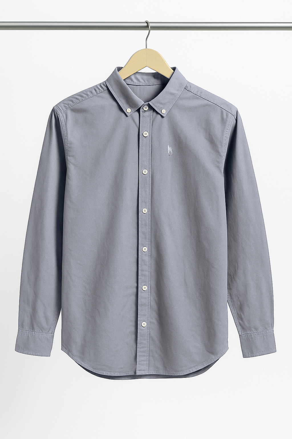 Light Grey Button-Down Polo Shirt