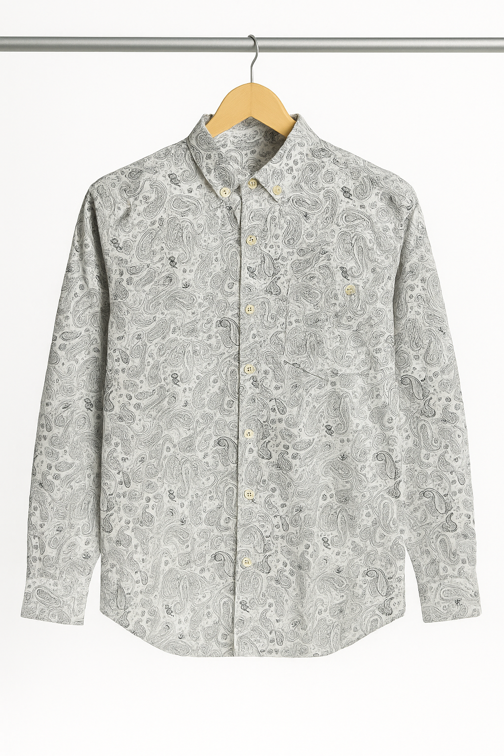 Grey Paisley Print Shirt