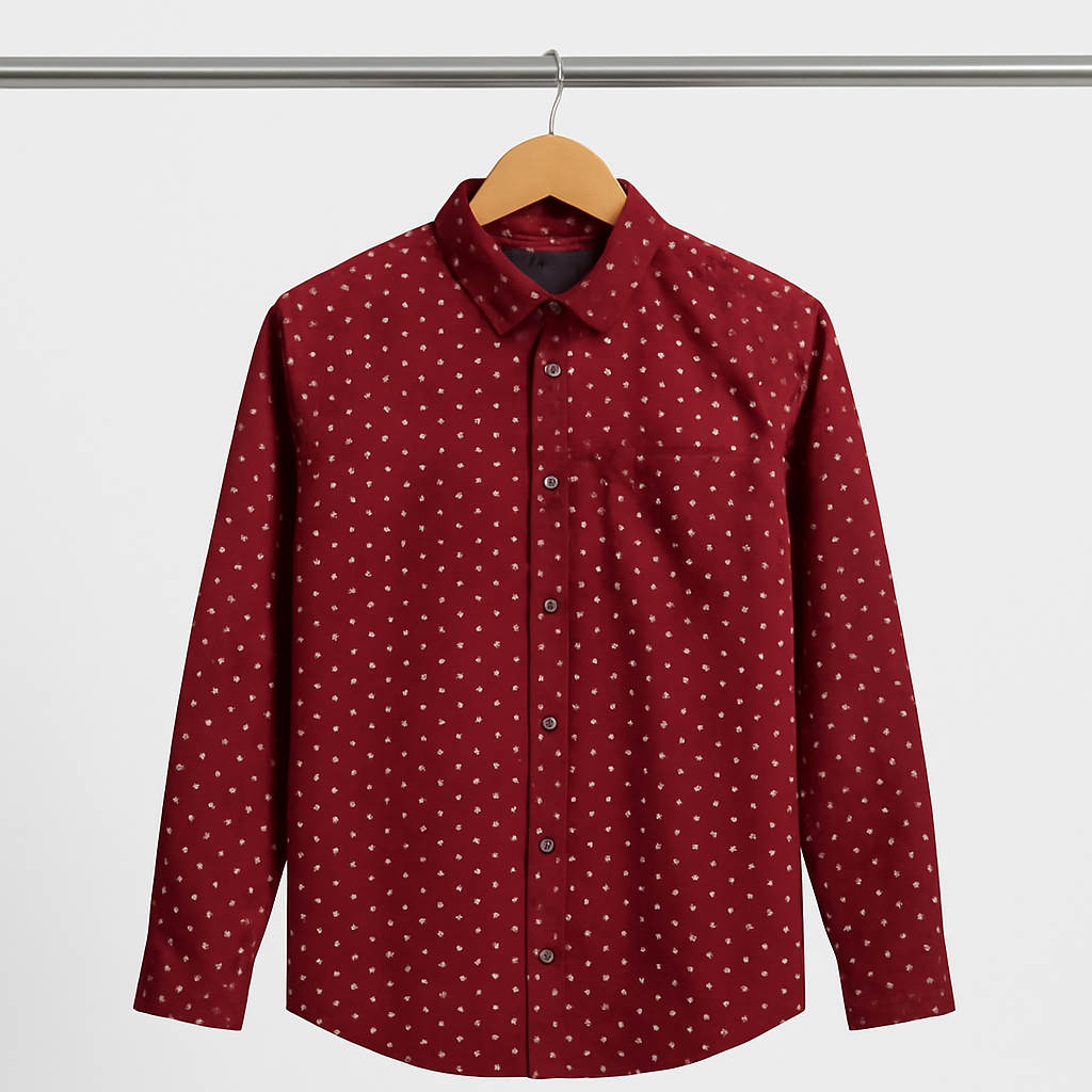 Maroon Printed Shirt – Stylish Everyday Wear
