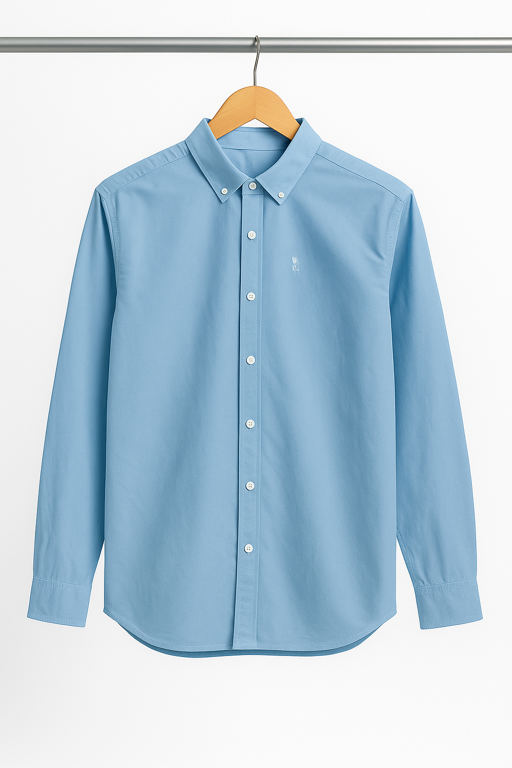 Men’s Light Blue Button-Down Cotton Shirt